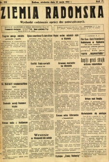 Ziemia Radomska, 1931, R. 4, nr 123