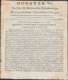 Dziennik Urzędowy Województwa Sandomierskiego, 1834, nr 33, dod. I