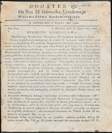 Dziennik Urzędowy Województwa Sandomierskiego, 1834, nr 33, dod. II