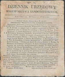Dziennik Urzędowy Województwa Sandomierskiego, 1834, nr 35