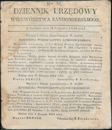 Dziennik Urzędowy Województwa Sandomierskiego, 1834, nr 36