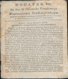 Dziennik Urzędowy Województwa Sandomierskiego, 1834, nr 36, dod. I