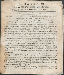 Dziennik Urzędowy Województwa Sandomierskiego, 1834, nr 38, dod. II