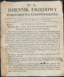 Dziennik Urzędowy Województwa Sandomierskiego, 1834, nr 39