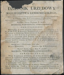 Dziennik Urzędowy Województwa Sandomierskiego, 1834, nr 42