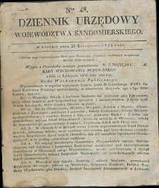 Dziennik Urzędowy Województwa Sandomierskiego, 1834, nr 48