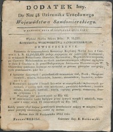 Dziennik Urzędowy Województwa Sandomierskiego, 1834, nr 48, dod. I