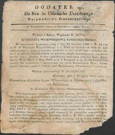 Dziennik Urzędowy Województwa Sandomierskiego, 1834, nr 50, dod. II