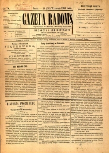 Gazeta Radomska, 1885, R. 2, nr 78