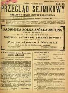 Przegląd Sejmikowy : Urzędowy Organ Sejmiku Radomskiego, 1927, R. 6, nr 12