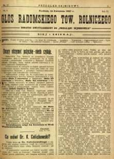 Przegląd Sejmikowy : Urzędowy Organ Sejmiku Radomskiego, 1927, R. 6, nr 15, dod.
