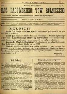 Przegląd Sejmikowy : Urzędowy Organ Sejmiku Radomskiego, 1927, R. 6, nr 18, dod.