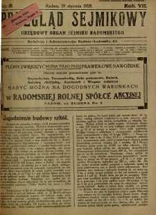 Przegląd Sejmikowy : Urzędowy Organ Sejmiku Radomskiego, 1928, R. 7, nr 3