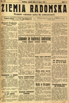Ziemia Radomska, 1931, R. 4, nr 167