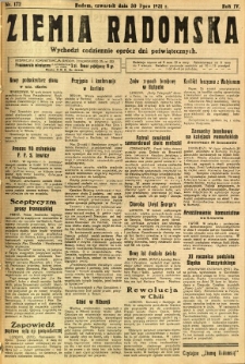 Ziemia Radomska, 1931, R. 4, nr 172