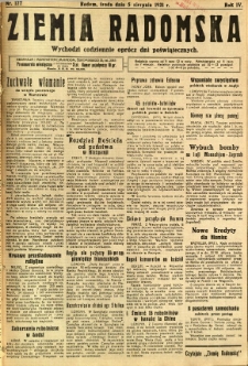 Ziemia Radomska, 1931, R. 4, nr 177
