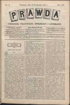 Prawda : tygodnik polityczny, społeczny i literacki, 1895, R. 15, nr 3