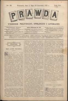 Prawda : tygodnik polityczny, społeczny i literacki, 1895, R. 15, nr 19