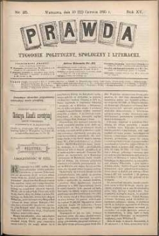 Prawda : tygodnik polityczny, społeczny i literacki, 1895, R. 15, nr 25