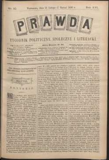 Prawda : tygodnik polityczny, społeczny i literacki, 1896, R. 16, nr 10