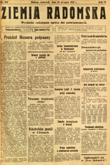Ziemia Radomska, 1931, R. 4, nr 184