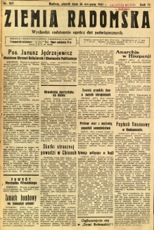 Ziemia Radomska, 1931, R. 4, nr 185