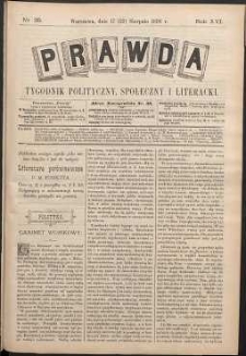 Prawda : tygodnik polityczny, społeczny i literacki, 1896, R. 16, nr 35