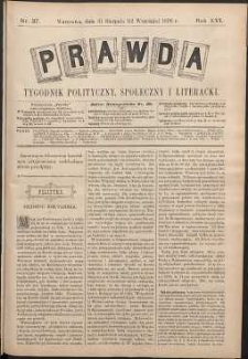 Prawda : tygodnik polityczny, społeczny i literacki, 1896, R. 16, nr 37