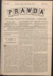 Prawda : tygodnik polityczny, społeczny i literacki, 1896, R. 16, nr 38