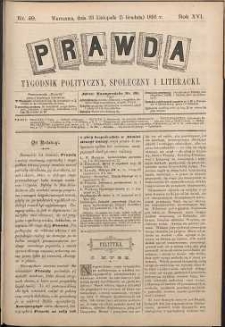 Prawda : tygodnik polityczny, społeczny i literacki, 1896, R. 16, nr 49