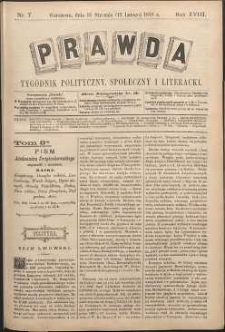 Prawda : tygodnik polityczny, społeczny i literacki, 1898, R. 18, nr 7