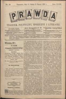 Prawda : tygodnik polityczny, społeczny i literacki, 1898, R. 18, nr 10