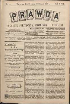 Prawda : tygodnik polityczny, społeczny i literacki, 1898, R. 18, nr 11