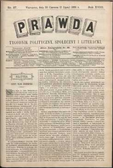 Prawda : tygodnik polityczny, społeczny i literacki, 1898, R. 18, nr 27