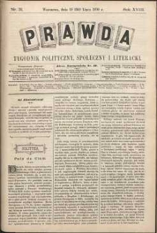 Prawda : tygodnik polityczny, społeczny i literacki, 1898, R. 18, nr 31