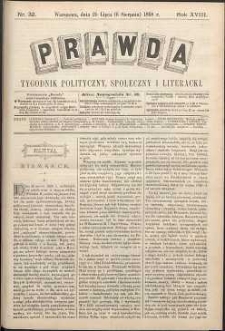 Prawda : tygodnik polityczny, społeczny i literacki, 1898, R. 18, nr 32