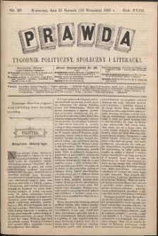Prawda : tygodnik polityczny, społeczny i literacki, 1898, R. 18, nr 37