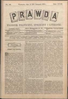 Prawda : tygodnik polityczny, społeczny i literacki, 1898, R. 18, nr 48