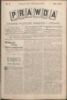 Prawda : tygodnik polityczny, społeczny i literacki, 1899, R. 19, nr 8