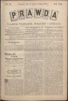 Prawda : tygodnik polityczny, społeczny i literacki, 1899, R. 19, nr 10