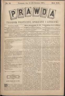Prawda : tygodnik polityczny, społeczny i literacki, 1899, R. 19, nr 16