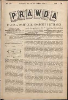 Prawda : tygodnik polityczny, społeczny i literacki, 1899, R. 19, nr 25