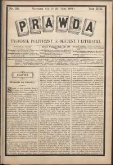 Prawda : tygodnik polityczny, społeczny i literacki, 1899, R. 19, nr 29