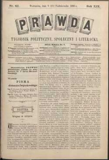 Prawda : tygodnik polityczny, społeczny i literacki, 1899, R. 19, nr 42