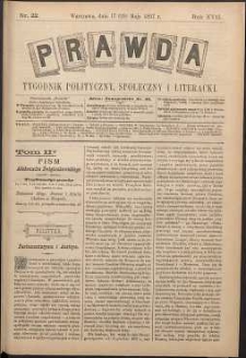 Prawda : tygodnik polityczny, społeczny i literacki, 1897, R. 17, nr 22