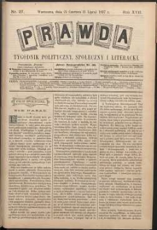 Prawda : tygodnik polityczny, społeczny i literacki, 1897, R. 17, nr 27
