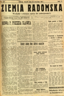 Ziemia Radomska, 1931, R. 4, nr 217