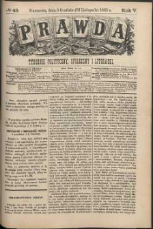 Prawda : tygodnik polityczny, społeczny i literacki, 1885, R. 5, nr 49