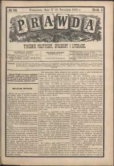 Prawda : tygodnik polityczny, społeczny i literacki, 1881, R. 1, nr 38