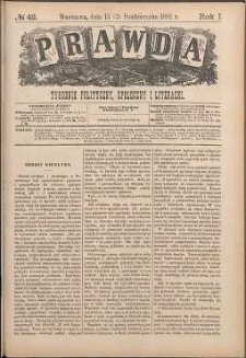 Prawda : tygodnik polityczny, społeczny i literacki, 1881, R. 1, nr 42